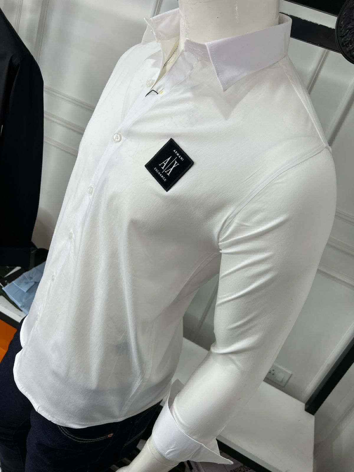 ARMANI EXCHANGE SUPER PREMIUM EMBROIDERY LOGO PRINT SHIRTS