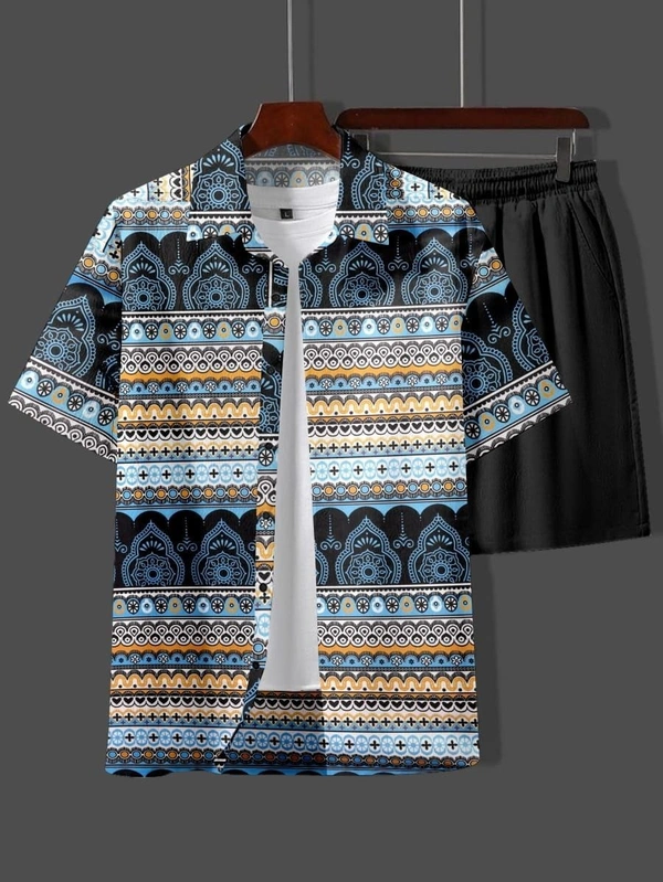 🤩 SPECIAL SUMMER 🏝️ MEN'S DIGITAL PRINTED BEACH AND NIGHT WEAR* 💘 - M