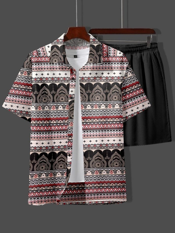SPECIAL SUMMER 🏝️ MEN'S DIGITAL PRINTED BEACH AND NIGHT WEAR*  - L