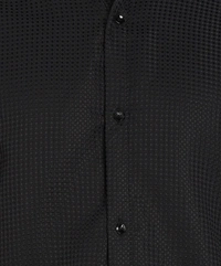*💞💞 MEN'S PRIMIUM LOOKING FULL SLEEVE WAFFLE FABRIC Black Plan  SHIRT* - M