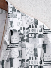 NEW MEN'S EXCLUSIVE POPCORN FABRIC PRINT HALF SLEEVE SHIRT  - XXL