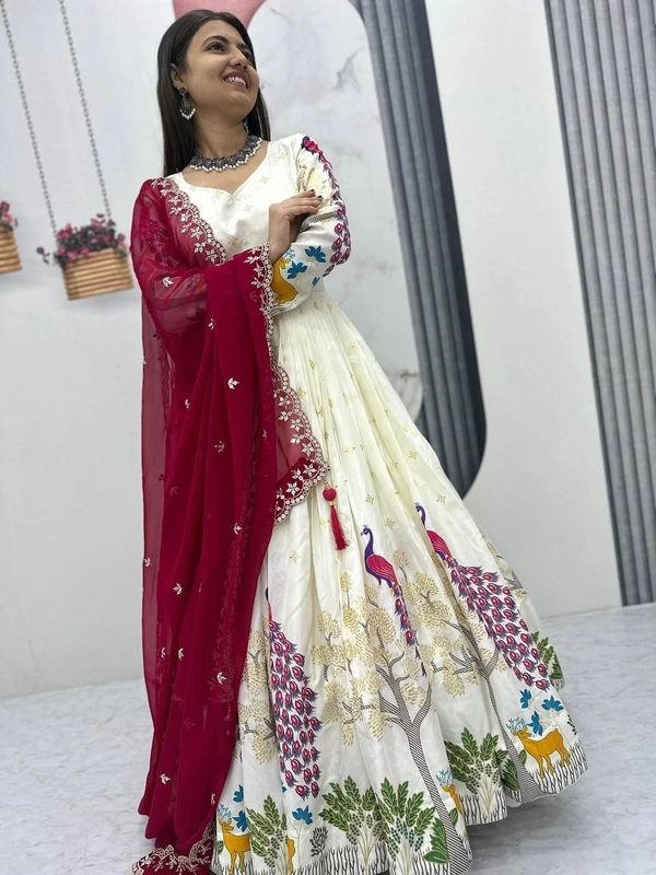 Launching Trending Peacock Design Gown 👗💌 - XXL