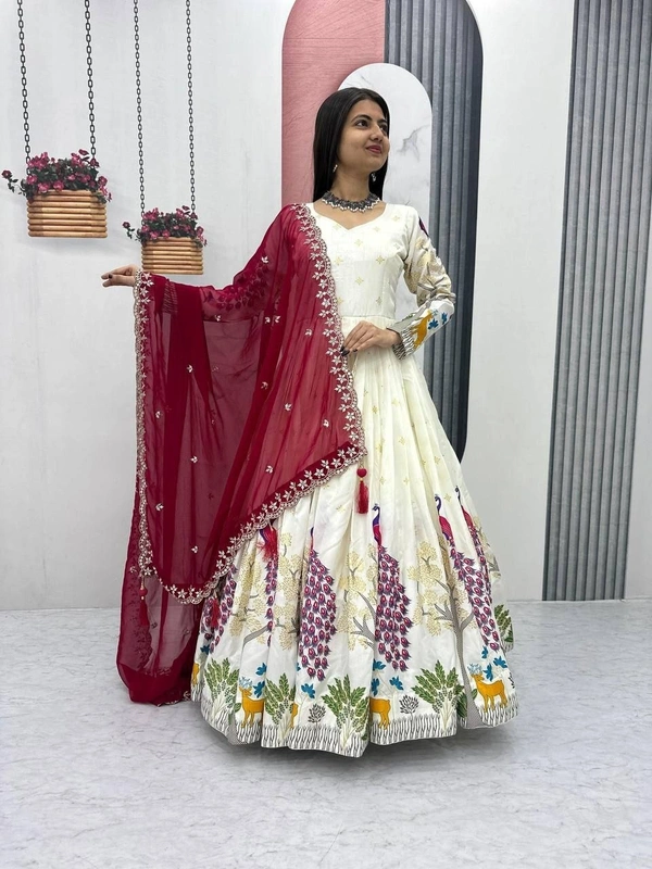 Launching Trending Peacock Design Gown 👗💌 - XXL