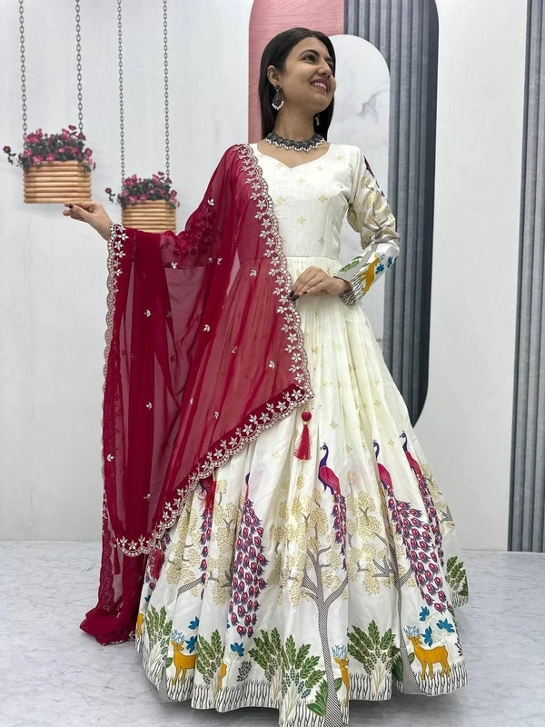 Launching Trending Peacock Design Gown 👗💌 - XXL
