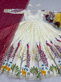 Launching Trending Peacock Design Gown 👗💌 - XXL