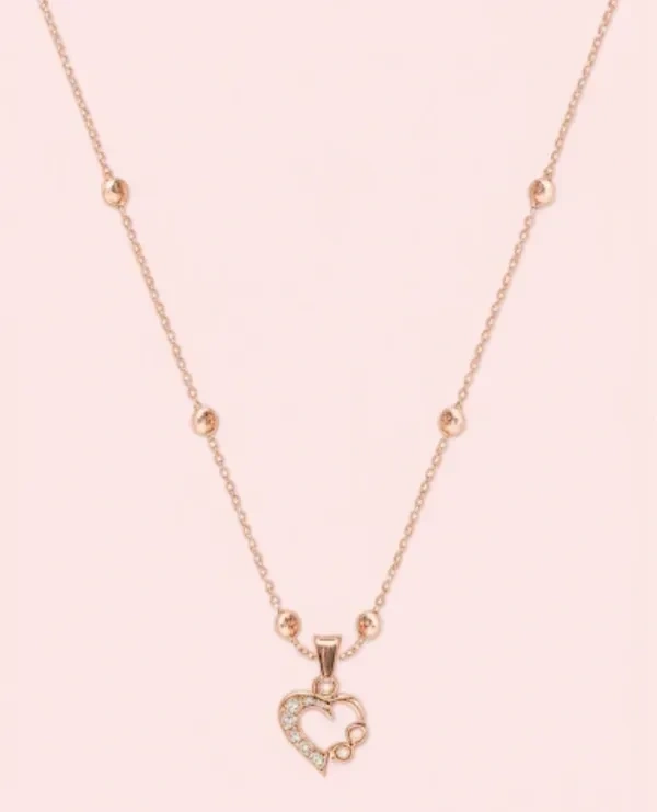 Cavalli Rose Gold Amore Heart Necklace - 