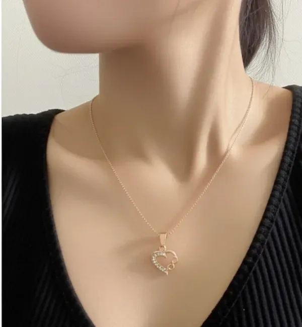 Cavalli Rose Gold Amore Heart Necklace - 