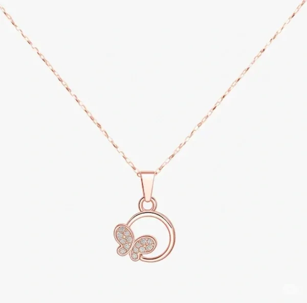 Rose Gold Butterfly Dream Necklace - 18"