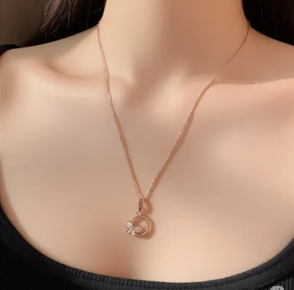 Rose Gold Butterfly Dream Necklace - 18"