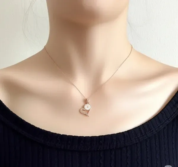 Rose Gold Heart & Floral Diamond Necklace - 18"