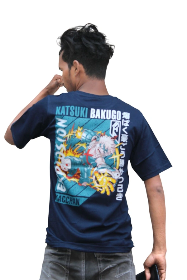 Katsuki Bakugo Printed Toyographic Men Stylish T-shirt  - L