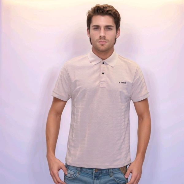 A-Team Collar T-shirt Half Sleeve Comfortable  - M