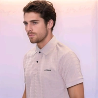 A-Team Collar T-shirt Half Sleeve Comfortable  - M