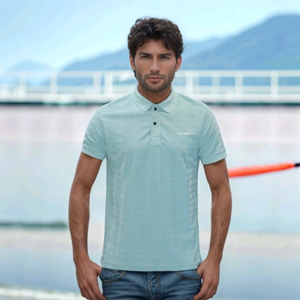 A-Team Collar T-shirt Half Sleeve Comfortable  - M