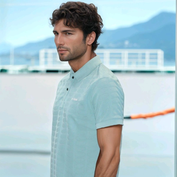 A-Team Collar T-shirt Half Sleeve Comfortable  - M