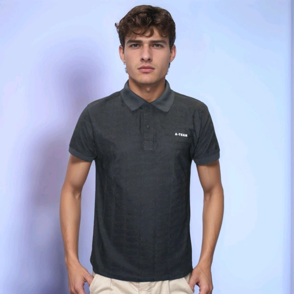 A-Team Black Callar V Neck T-Shirt - M