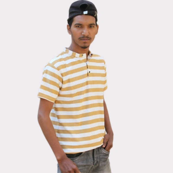 Whit & Yellow T-Shirt for men by Zoma Cart  - XXL