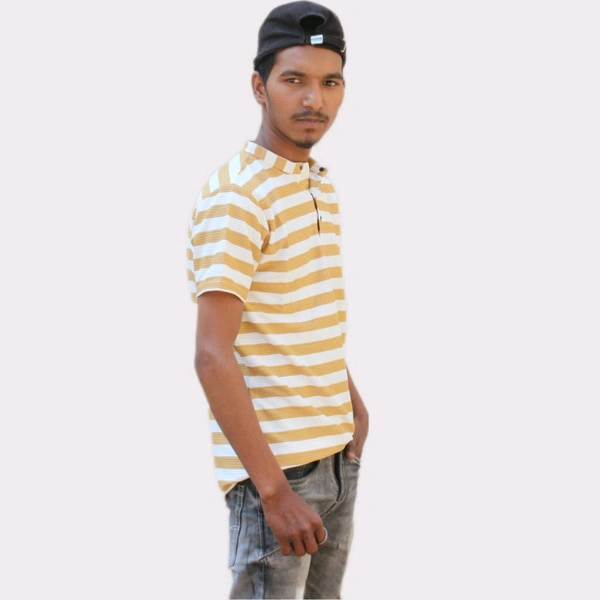 Whit & Yellow T-Shirt for men by Zoma Cart  - XXL
