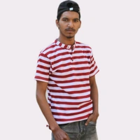 Red & White T-Shirt for men by Zoma Cart - L