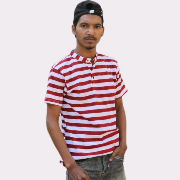 Red & White T-Shirt for men by Zoma Cart - L