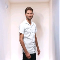 ShowOff Men'S Short Sleeve Spread Collar Solid White Shirt - XXL