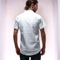 ShowOff Men'S Short Sleeve Spread Collar Solid White Shirt - XXL