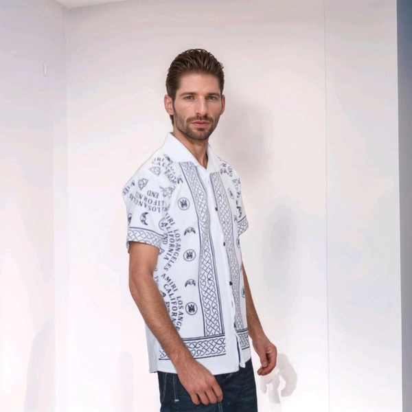 Men's Rayon Slim Fit Shirt Short Sleeve  - XL