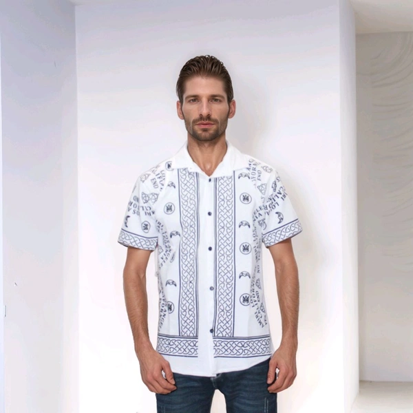 Men's Rayon Slim Fit Shirt Short Sleeve  - XXL