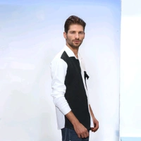 Regular Fit Shirt Black White Colour & Chest Pocket On Life Side - L