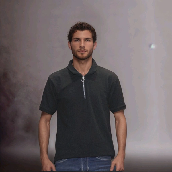 Black T Shirt For Man & Boys Premium Quality Heavy GSM - Black, M, Half Sleeve