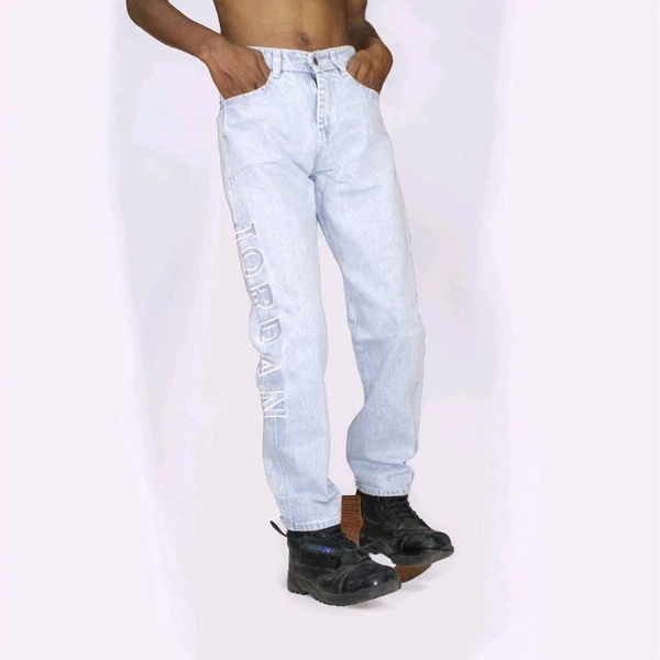ZARA Men Baggy Jeans Loose Fit Denim Light White  - 28