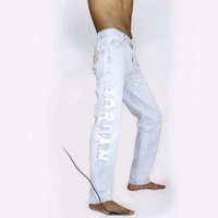 ZARA Men Baggy Jeans Loose Fit Denim Light White  - 28