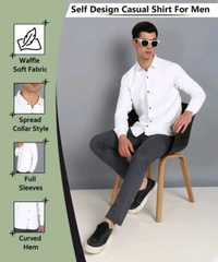 *💞💞 MEN'S PRIMIUM LOOKING FULL SLEEVE WAFFLE FABRIC SHIRT* - XXL