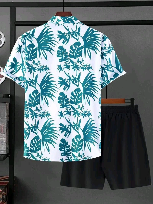 *🤩 SPECIAL SUMMER 🏝️ MEN'S DIGITAL PRINTED BEACH AND NIGHT WEAR* Shirt+Short 💘 - L