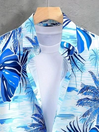 *🤩 SPECIAL SUMMER 🏝️ MEN'S DIGITAL PRINTED BEACH AND NIGHT WEAR* Shirt+Short 💘 - M