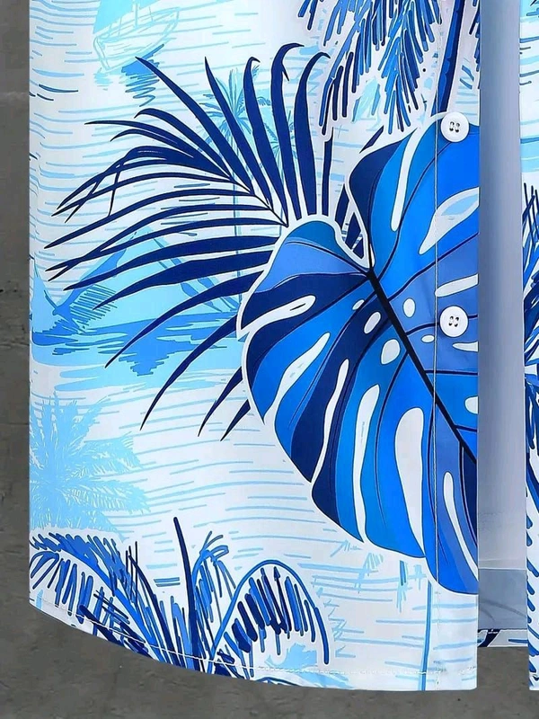 *🤩 SPECIAL SUMMER 🏝️ MEN'S DIGITAL PRINTED BEACH AND NIGHT WEAR* Shirt+Short 💘 - L