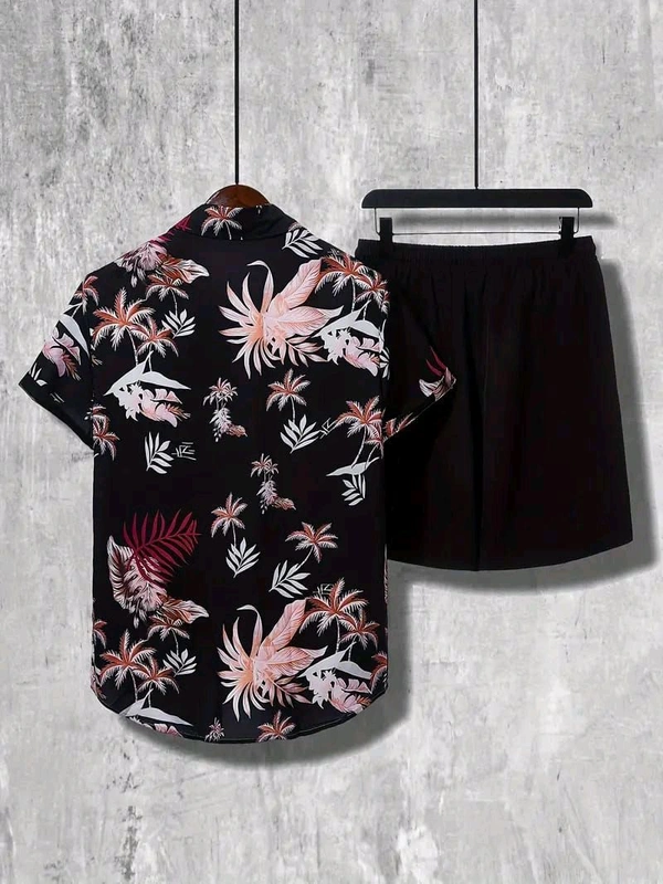 *🤩 SPECIAL SUMMER 🏝️ MEN'S DIGITAL PRINTED BEACH AND NIGHT WEAR* Shirt+Short 💘 - L