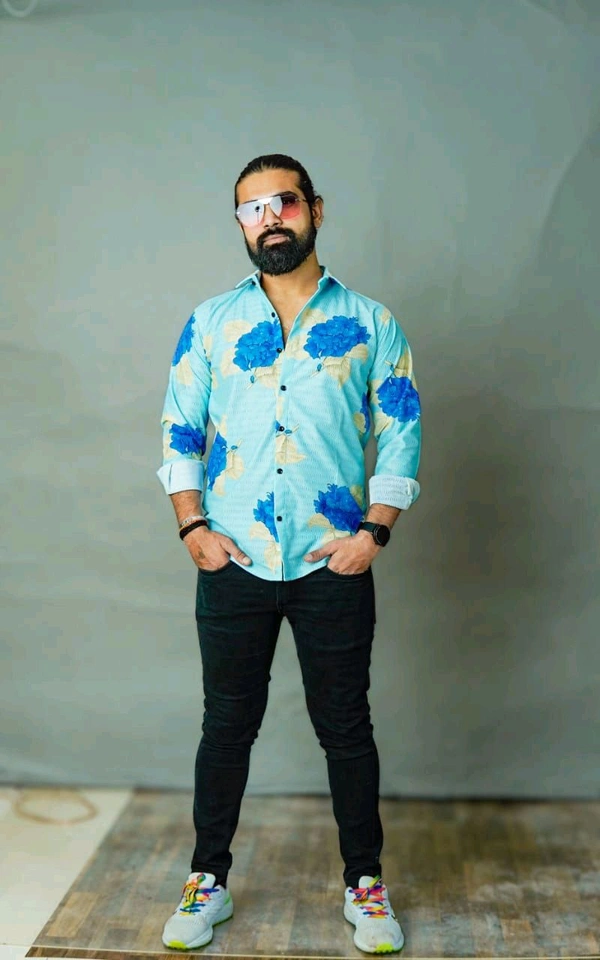 *🤩 SPECIAL DIGITAL TRENDING PRINTED SHIRT IN TEXTURE FABRIC FOR YOUR STYLISH LOOK* 🏝️ - M