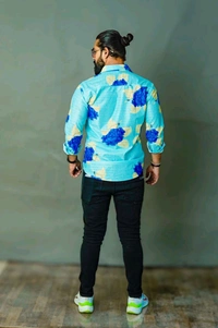 *🤩 SPECIAL DIGITAL TRENDING PRINTED SHIRT IN TEXTURE FABRIC FOR YOUR STYLISH LOOK* 🏝️ - L