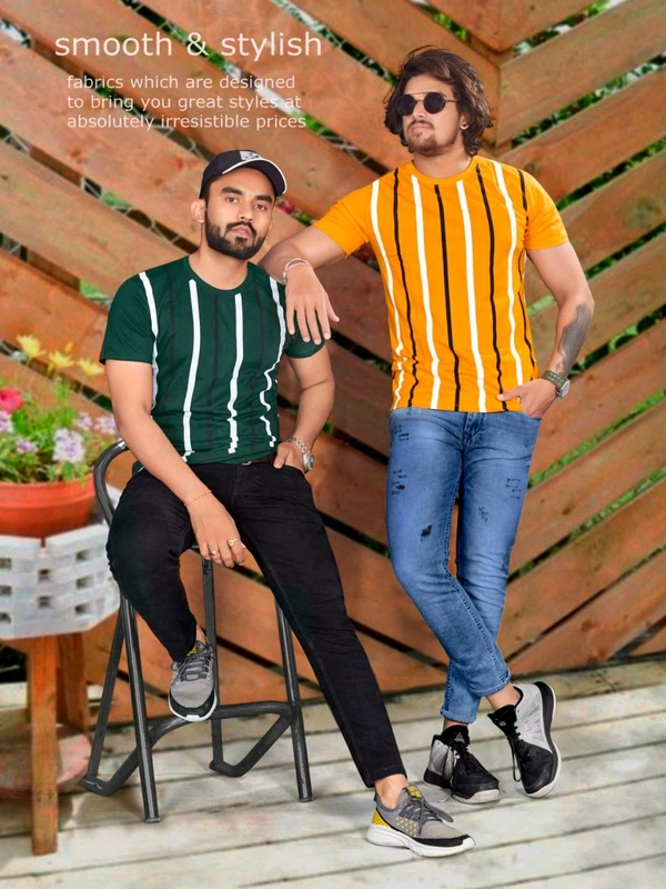 *💁‍♂️ MEN'S TSHIRT IN Unique design & BRIGHT Colour* 🤩 - M, Single, Black