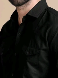Black Double Pocket Shirt Regular Use For Men *✨ DAILY WEAR FORMAL COLLECTION 🌟* - XL