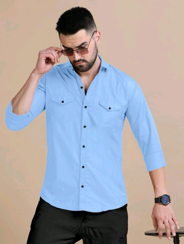  Double Pocket Shirt Regular Use For Men *✨ DAILY WEAR FORMAL COLLECTION 🌟* - M