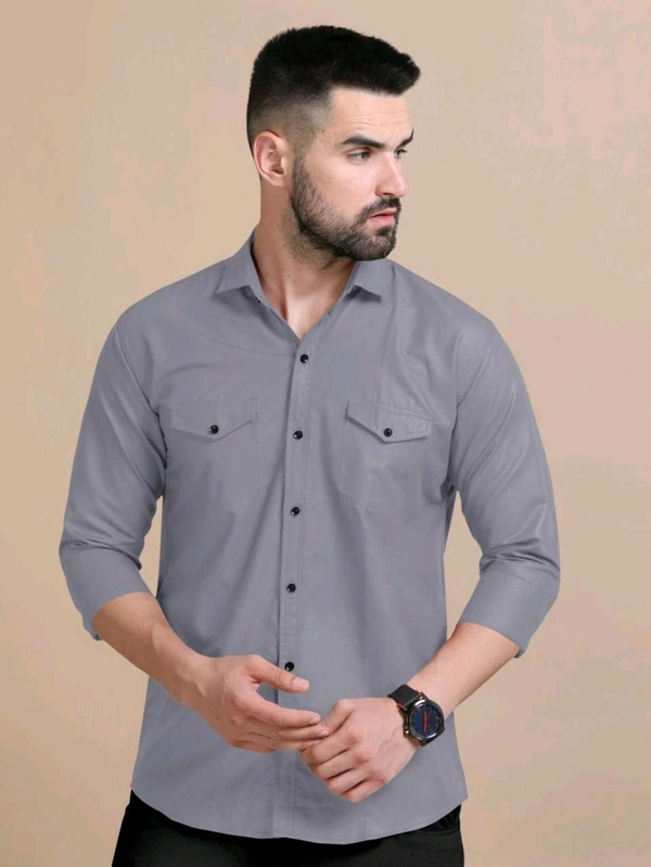  Double Pocket Shirt Regular Use For Men *✨ DAILY WEAR FORMAL COLLECTION 🌟* - M