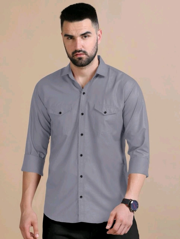  Double Pocket Shirt Regular Use For Men *✨ DAILY WEAR FORMAL COLLECTION 🌟* - L