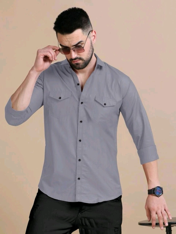  Double Pocket Shirt Regular Use For Men *✨ DAILY WEAR FORMAL COLLECTION 🌟* - L