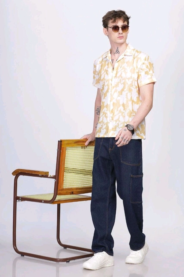 *😎 MEN'S SPECIAL UNIQUE DESIGNED COMFORTABLE FABRIC SHIRT* 🤗 - L