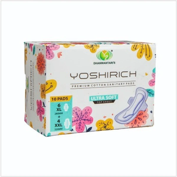 Dhanwantari Distributors Pvt Ltd Yoshirich Sanitary Pads (10 Pads)