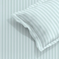 MORADO Premium Glace Cotton Stripe Single Flat Bedsheet With 1Pillow Cover for Home/Hotels/Guest House (60x90 Inches) - LightGrey