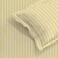 MORADO Premium Glace Cotton Stripe Double Fitted Bedsheet With 2 Pillow Covers for Home/Hotels/Guest House (72x78x8) Inches-Beige