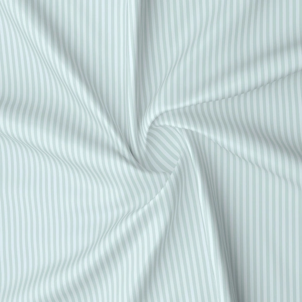MORADO Premium Glace Cotton Stripe Single Flat Bedsheet With 1Pillow Cover for Home/Hotels/Guest House (60x90 Inches) - LightGrey